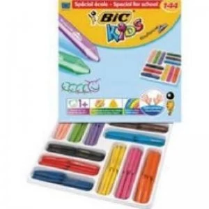 image of Bic Kids Plastidecor Triangle Crayons Assorted 144 Pack