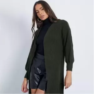 Image of I Saw It First Balloon Sleeve Knitted Cardigan - Green