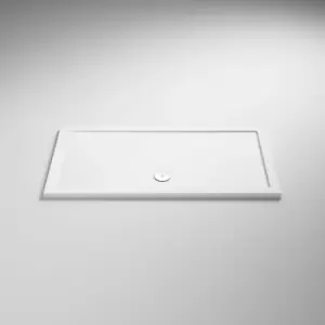 Pearlstone Rectangular Shower Tray 1800mm x 800mm White - Nuie