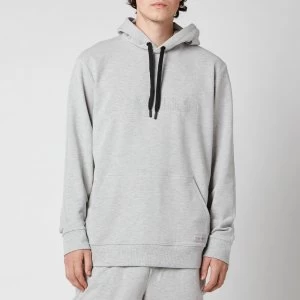 Image of Calvin Klein Mens Pullover Chest Logo Hoodie - Grey Heather - L