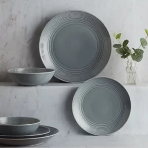 Image of Gordon Ramsay Royal Doulton Grey Maze 12 Piece Dinner Set Grey