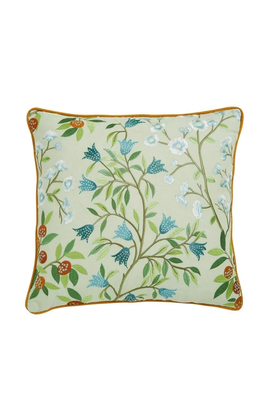 Image of Sanderson 'Sycamore & Oak' Cotton Cushion Green