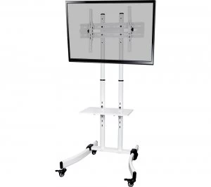 image of PROPER P-TTT103W-1 Trolley 700 mm TV Stand with Bracket - White