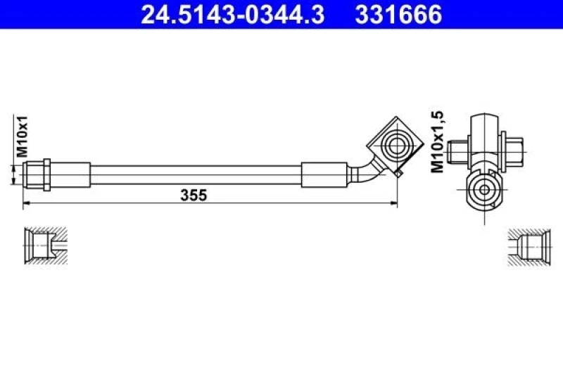 Image of Brake hose ATE 24.5143-0344.3