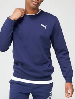 image of Puma Essential Logo Crew Sweatshirt - Peacoat