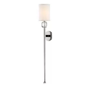 Rockland 1 Light Wall Sconce Polished Nickel, Faux Silk