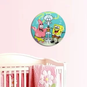 Image of MSCO-18 Multicolor Spongebob Decorative MDF Clock