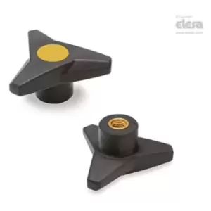 Image of Elesa - soft Three-arm knob-VB.839/80 B-M10-Soft-C4 Yellow