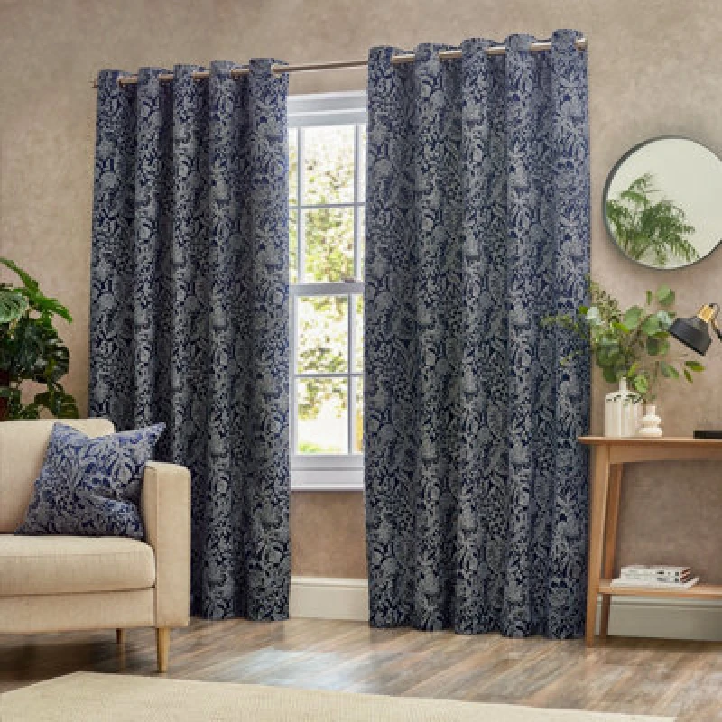 Image of Bali Eyelet Curtains Midnight, Midnight / 117 x 137cm