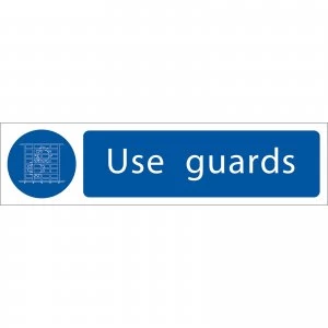 Image of Draper Use Guards Sign 200mm 50mm Standard