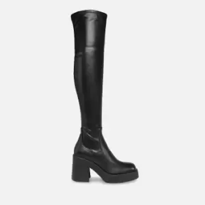 image of Steve Madden Clifftop Faux Leather Heeled Knee Boots - UK 3