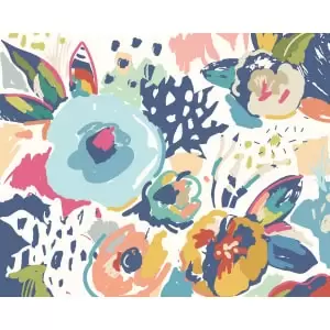 Image of Origin Murals Abstract Floral Navy Blue Wall Mural - 3 x 2.4m