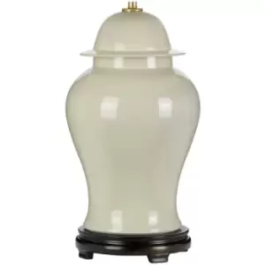 image of Elstead - LightBox Tongling Cream Oriental Ceramic Temple Jar Table Lamp, Base Only