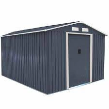 Image of Charles Bentley 8ft x 10ft Metal Garden Shed Grey