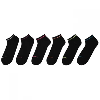 Image of Calvin Klein 6 Pack Trainer Socks Ladies - Black