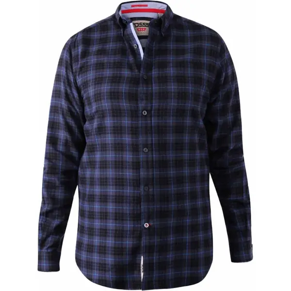 image of D555 by Duke Duke Mens Big Size Flannel Check Button Down Casual Long