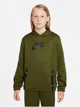 Image of Boys, Nike NSW Unisex Pullover Hoodie Tracksuit Set - Green/Black , Green/Black, Size L