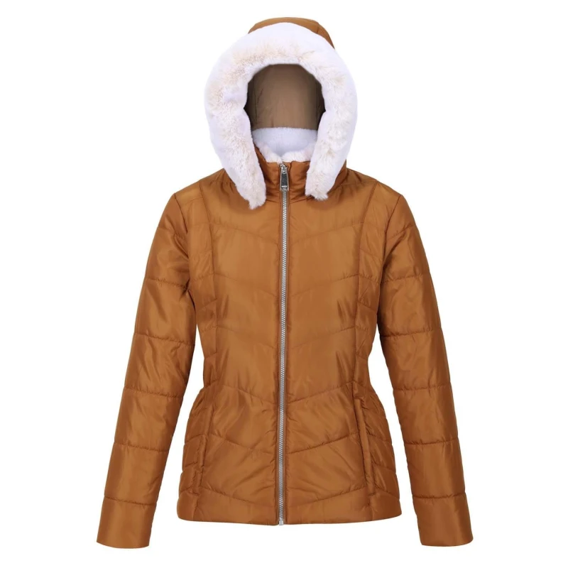Image of Regatta Womens Wildrose Padded Insulated Hooded Jacket Coat 18 - Bust 43' (109cm) Rubber RWN256-V21-18