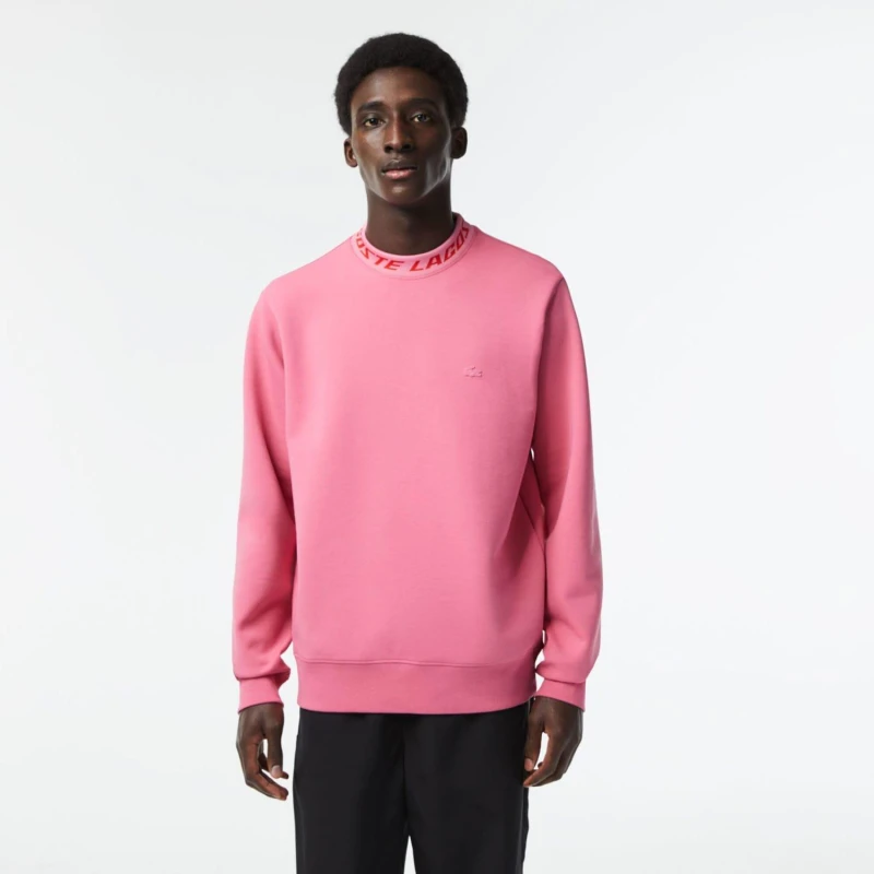 Image of Lacoste Double Sided Logo Collar Sweatshirt Pink male XS