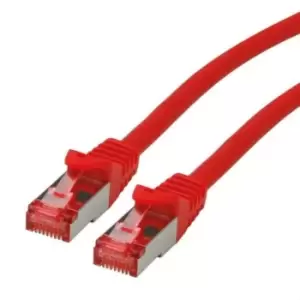 image of Roline Red Cat6 Cable, S/FTP, Male RJ45, Terminated, 500mm