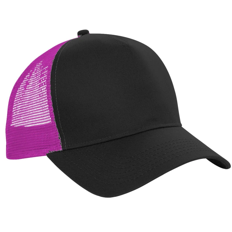 Image of Beechfield Beechfield Men Half Mesh Trucker Cap Headwear in Black One Size Male 5054171086160