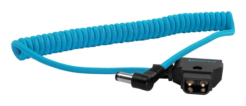 Image of Kondor Blue D-Tap to DC Right Angle Coiled Cable - Canon C70
