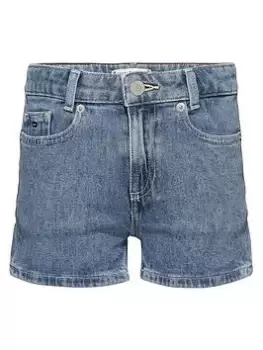 Image of Tommy Hilfiger Girls Girlfriend Hemp Denim Short - Blue Size Age: 8 Years, Women