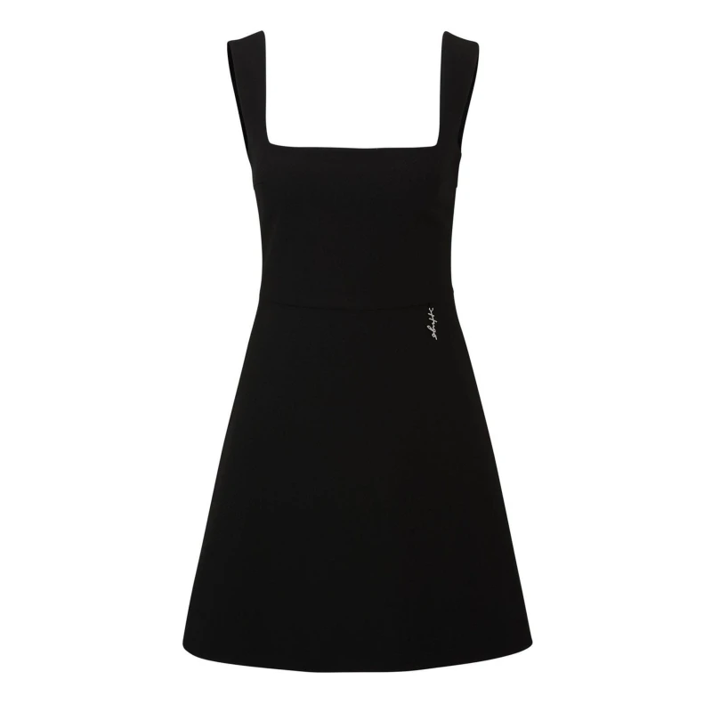 Image of Hugo Kasanka Metallic Logo Mini Dress Black female 8