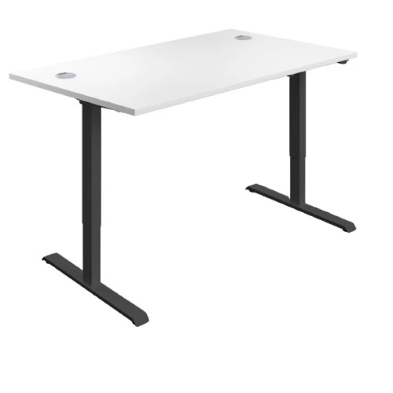 Image of First Economy Single Motor Sit/Stand Desk 1200x800x705-1220mm White/Black KF803795