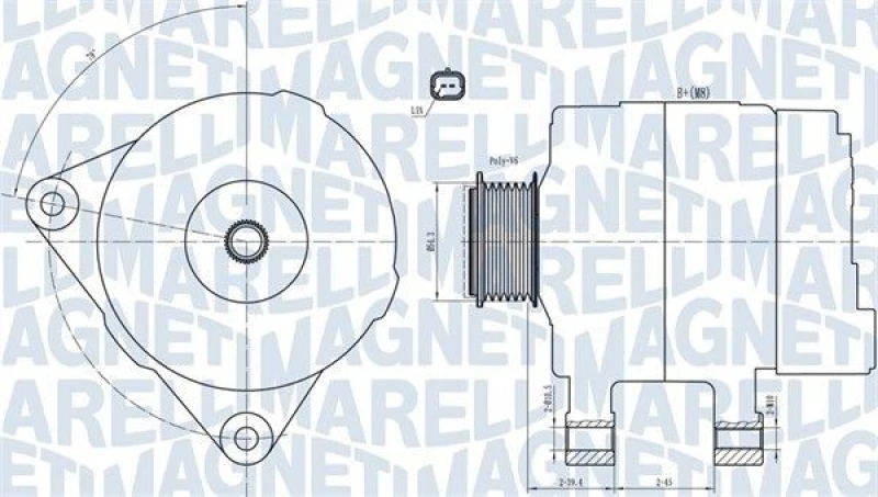 Image of MAGNETI MARELLI Alternator MAGNETI MARELLI 063732033010