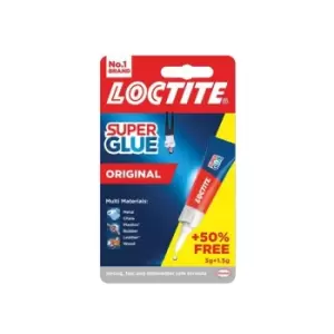 image of Loctite Super Glue Liquid, Tube 3g + 50% Free