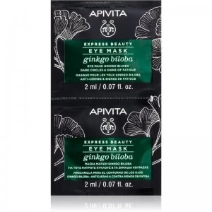 image of Apivita Express Beauty Ginkgo Biloba Eye Mask to Treat Swelling and Dark Circles 2 x 2ml