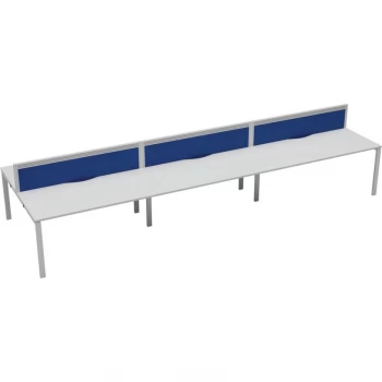 Image of 6 Person Double Bench Desk 1200X780MM Each - White/White