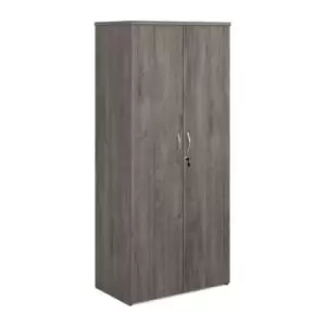 image of Universal double door cupboard 1790mm high with 4 shelves - grey oak