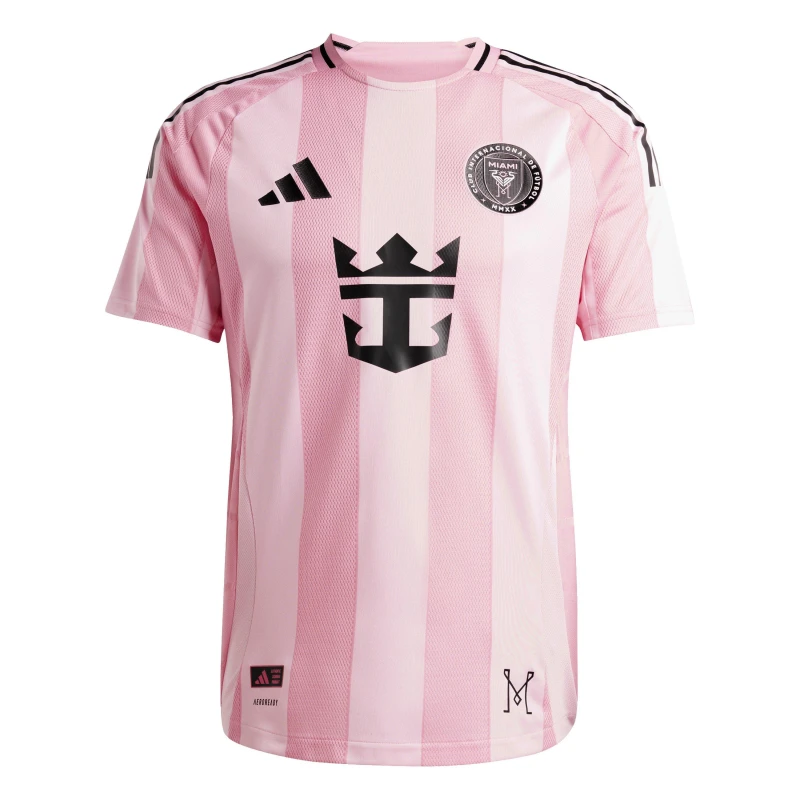 Image of adidas Inter Miami Authentic Home Shirt 25/26 Mens Pink/Black male S