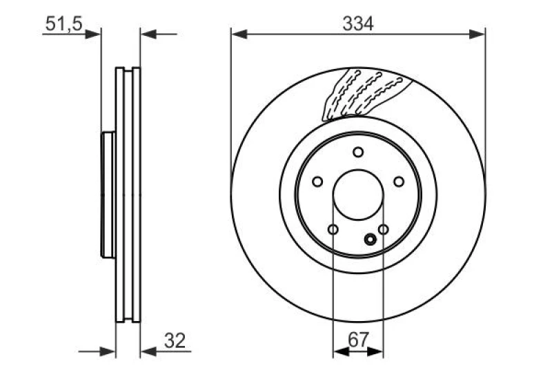 Image of Bosch 0 986 479 650 Brake disc Vented, Coated, High-carbon Brake Disc (82)