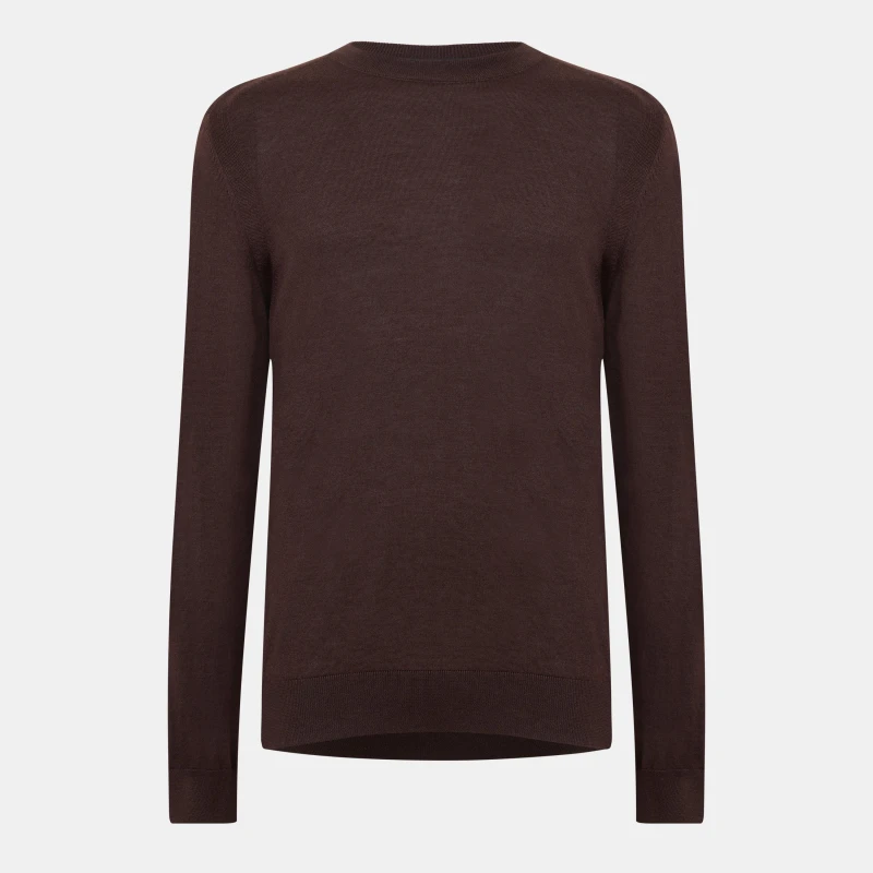 Image of Boss Mens L Overo Crew Neck Jumper Brown male 2XL