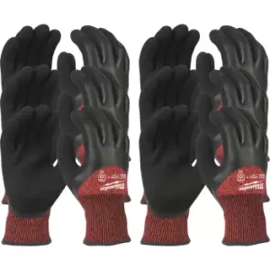 Image of Milwaukee Winter Lined Cut Level 3 Work Gloves Black / Red 2XL Pack of 12
