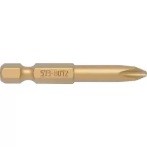 Image of No.2 Cr/Pt Tin Coated Screwdriver Bit 1/4" Dir. Drive