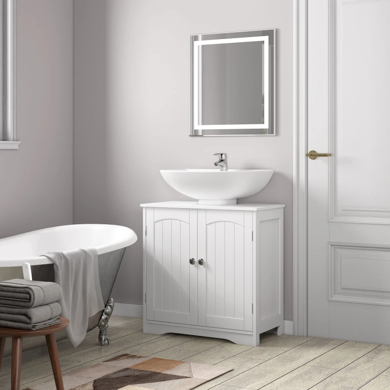 Image of MCC Direct Undersink Bathroom Cabinet with shelves - Colarado White