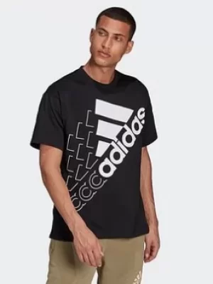 image of adidas Essentials Logo T-Shirt (gender Neutral), Blue/White Size M Men