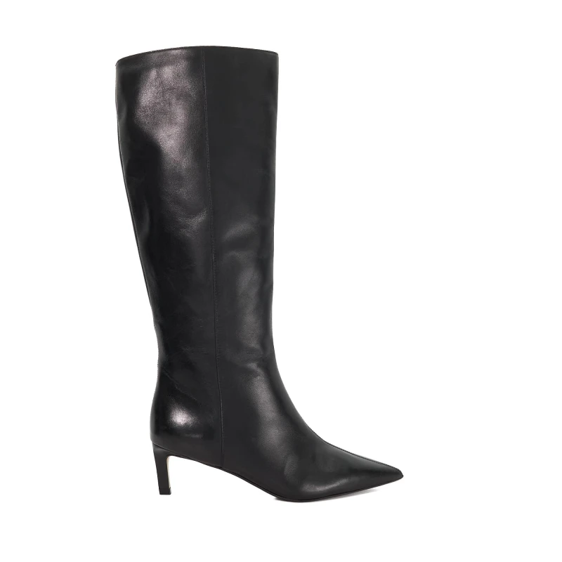 Image of Dune London Womens 'Smoothly' Leather Knee High Boots in Black Size: 5 Black Female 5