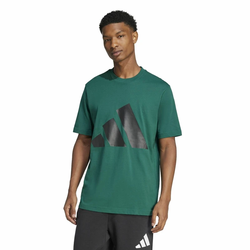 Image of Adidas SPORTSWEAR Essentials T-Shirt with Large Logo Green Cotton XL