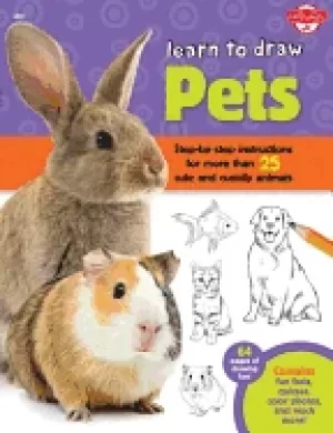 Image of learn to draw pets step by step instructions for more than 25 cute and cudd