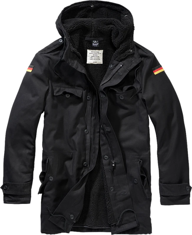 Image of Brandit BW Parka Flag Jacket, black, Size S