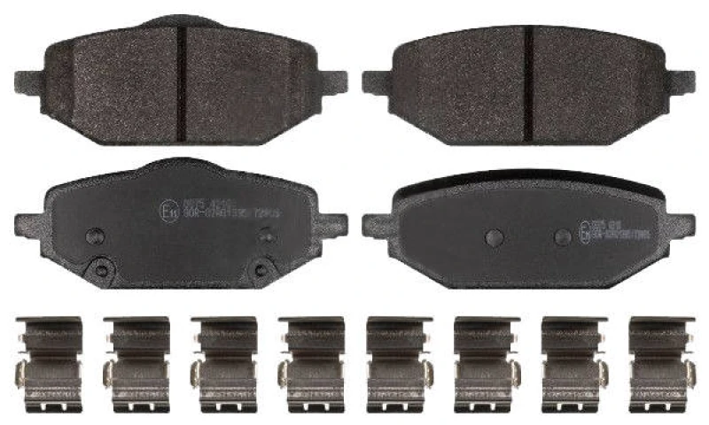 Image of Blue PRINT ADBP420158 Brake pad set Rear Axle, not prepared for wear warning indicator, with anti-squeak plate Brake Pad Set,disc brake (402)