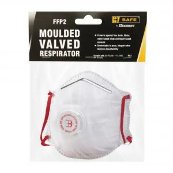 image of Beeswift B-Safe FFP2V Moulded Valved Respirator 5 Pack BS031 BESWBS031