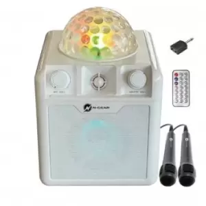 Image of N-Gear Disco Block 410 Bluetooth Speaker with Karaoke - White