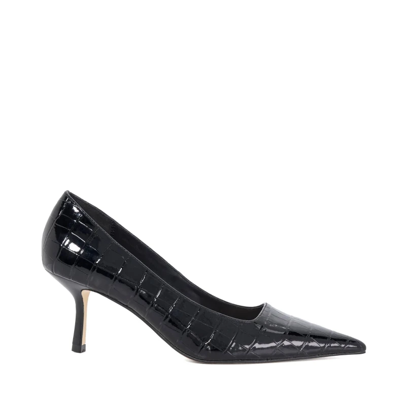 Image of Dune London Womens Bexton Pointed Toe Slip On Stiletto Court Shoes Black Croc female 3 (36)