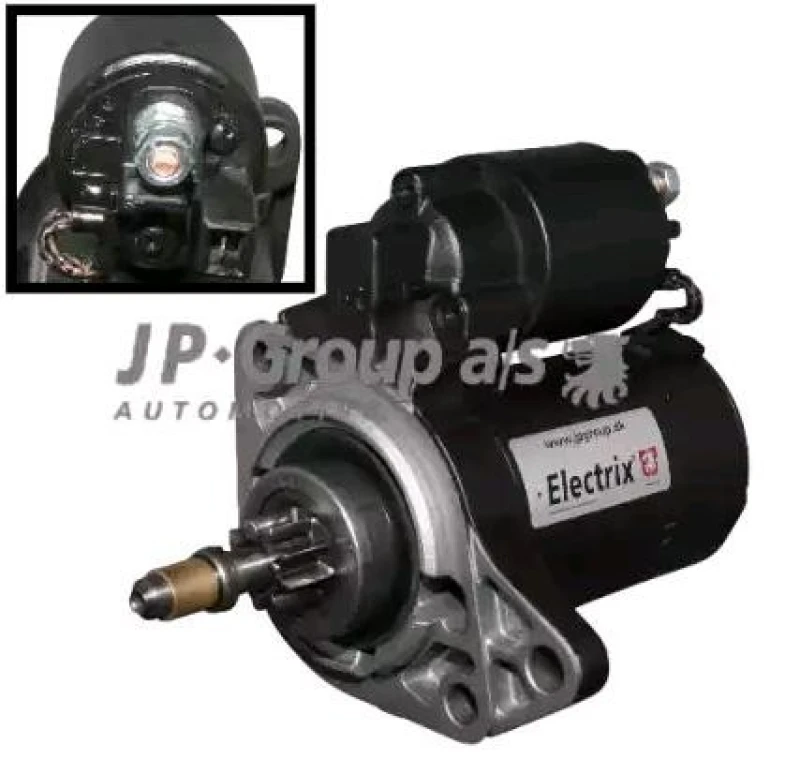 Image of JP GROUP 1190300700 Starter motor JP 0,9kW, 12V, Number of Teeth: 9 Starter (2)